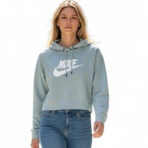 Nike Women's Sky Blue Cropped Hoodie